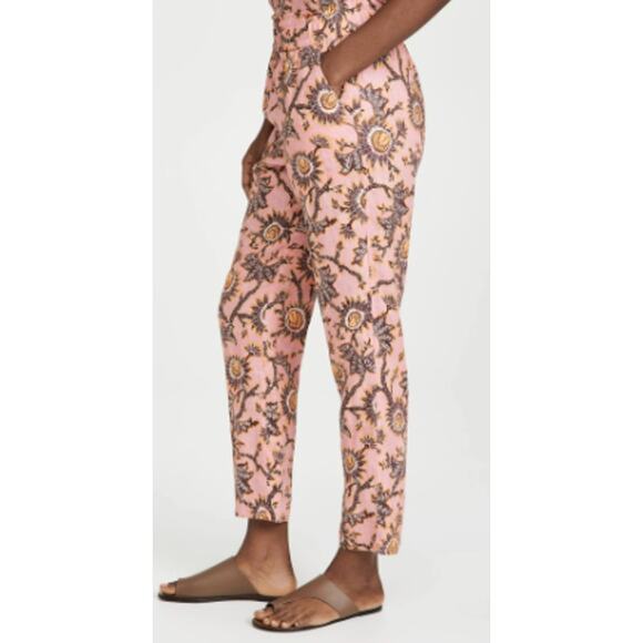 A.L.C. Henry Pants Pink Yellow Floral Print Linen ~ Sz 8 ~ Wardrobe Workhorse - Picture 6 of 7